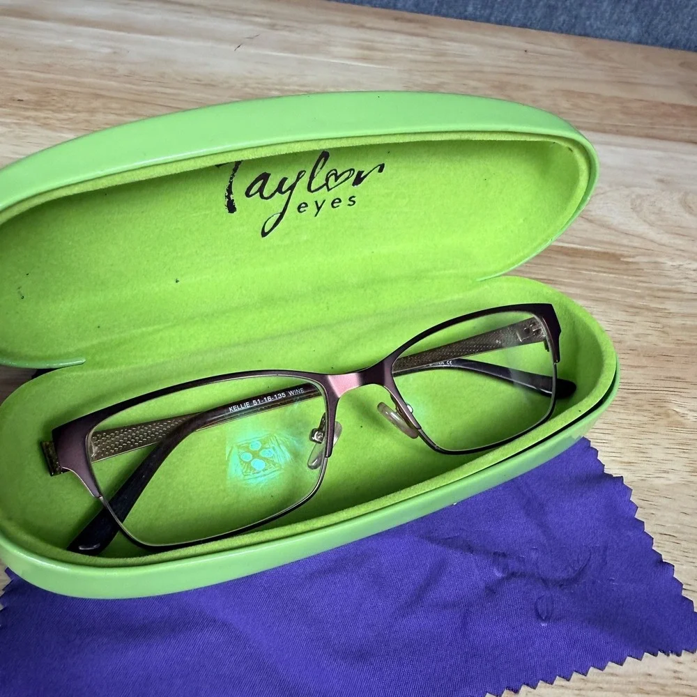 Taylor Eyes Kellie Eyeglasses 51-16-135 Womens Wine Red Full Rim Frames Only